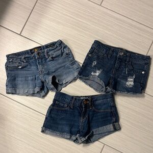 Girls Stylish Denim Shorts - size 8 - lot of 3